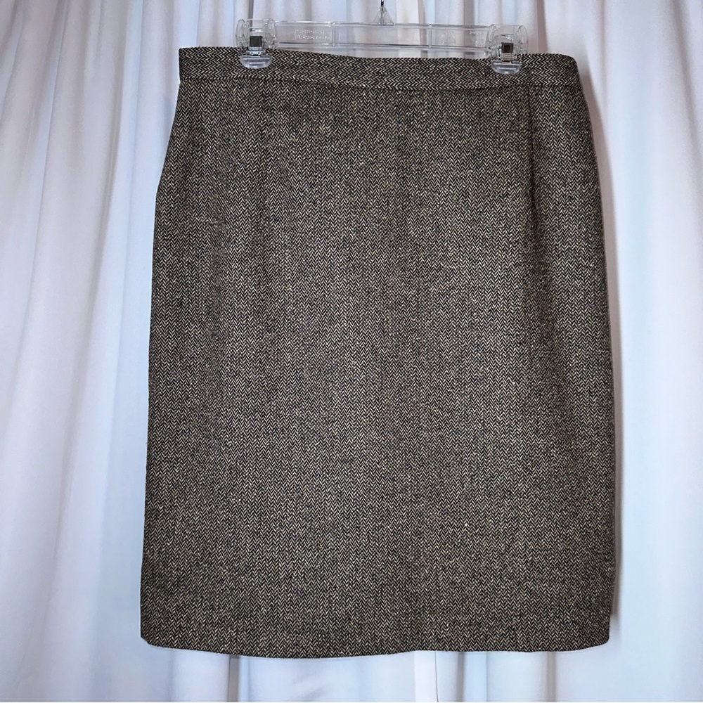 Laura Clement Collection Pencil Skirt  14 Midi Straight‎ Wool Silk Blend Office